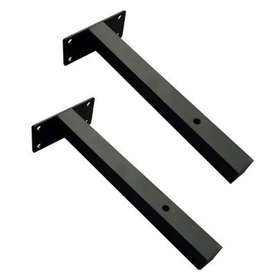 Black Iron Wall Shelf Brackets, 2-Pack