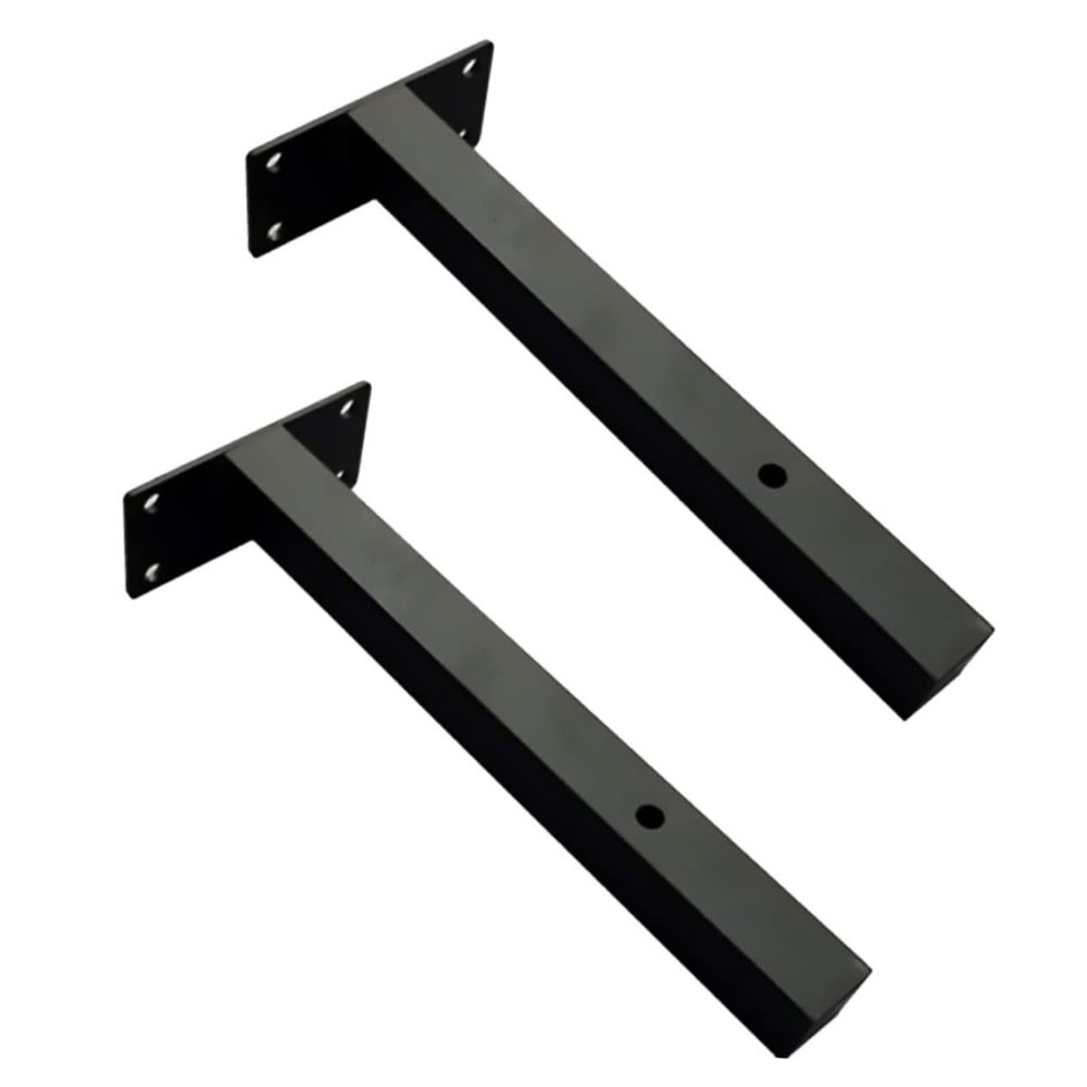 Black Iron Wall Shelf Brackets, 2-Pack