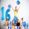 Blue Number 16 Foil Balloon Set, 40-Inch Birthday Decorations view 3