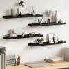 Gecheer 4-Piece Floating Wall Shelves, Black, MDF, 60 x 9 x 3 cm view 2
