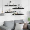 Gecheer 4-Piece Floating Wall Shelves, Black, MDF, 60 x 9 x 3 cm view 3