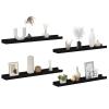 Gecheer 4-Piece Floating Wall Shelves, Black, MDF, 60 x 9 x 3 cm view 4