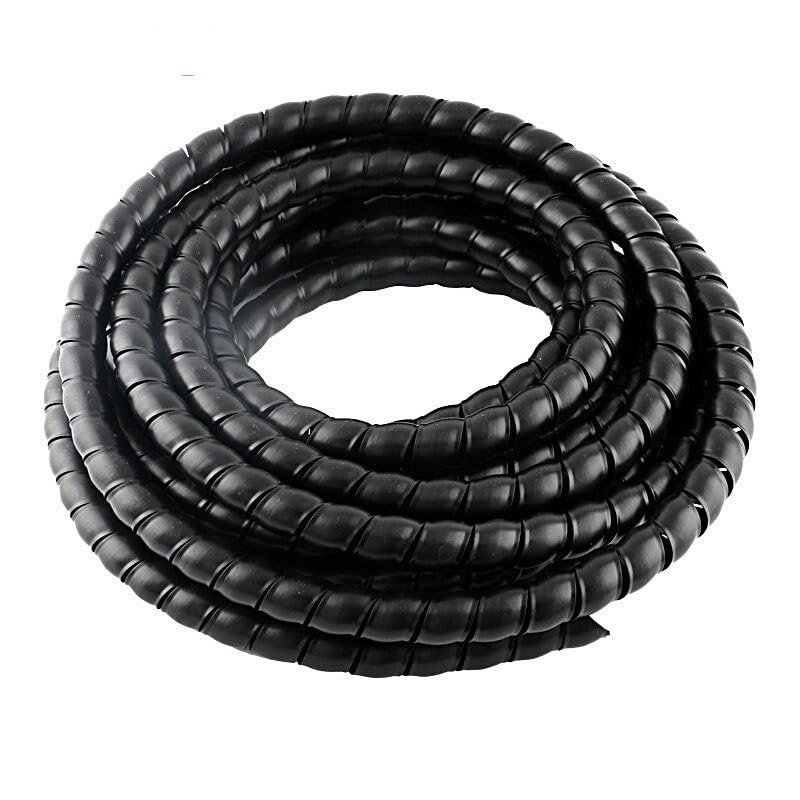 Spiral Cable Protector Sleeve, Black, 10 mm ID, 1 m