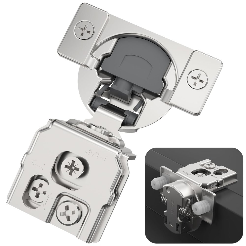 Chibery 4-Pack 1.5-Inch Overlay 3D Soft-Close Concealed Cabinet Hinges, 105°