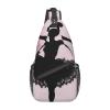 DJUETRUI Sling Bag for Women and Men, Ballet Silhouette, Small Chest Bag, Black/White, One Size view 1
