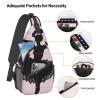 DJUETRUI Sling Bag for Women and Men, Ballet Silhouette, Small Chest Bag, Black/White, One Size view 3