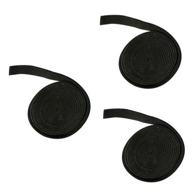 Kisangel 3 Rolls 3.6 m BBQ Gasket, Self-Adhesive Smoker Strips, Black, High-Temperature Resistant