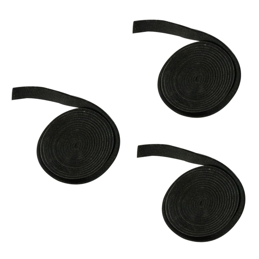 Kisangel 3 Rolls 3.6 m BBQ Gasket, Self-Adhesive Smoker Strips, Black, High-Temperature Resistant