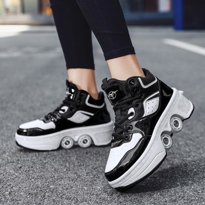 Transforming Quad Roller Skates for Men and Women, Size 44