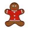 Set of 4 Gingerbread Men in Red Shirts, Iron-On Embroidered Patches view 2