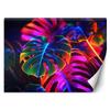Feeby Vinyl Photo Wallpaper – AI Neon Tropical Leaves, 250 x 175 cm, 3D Wall Mural, Multicolor view 1