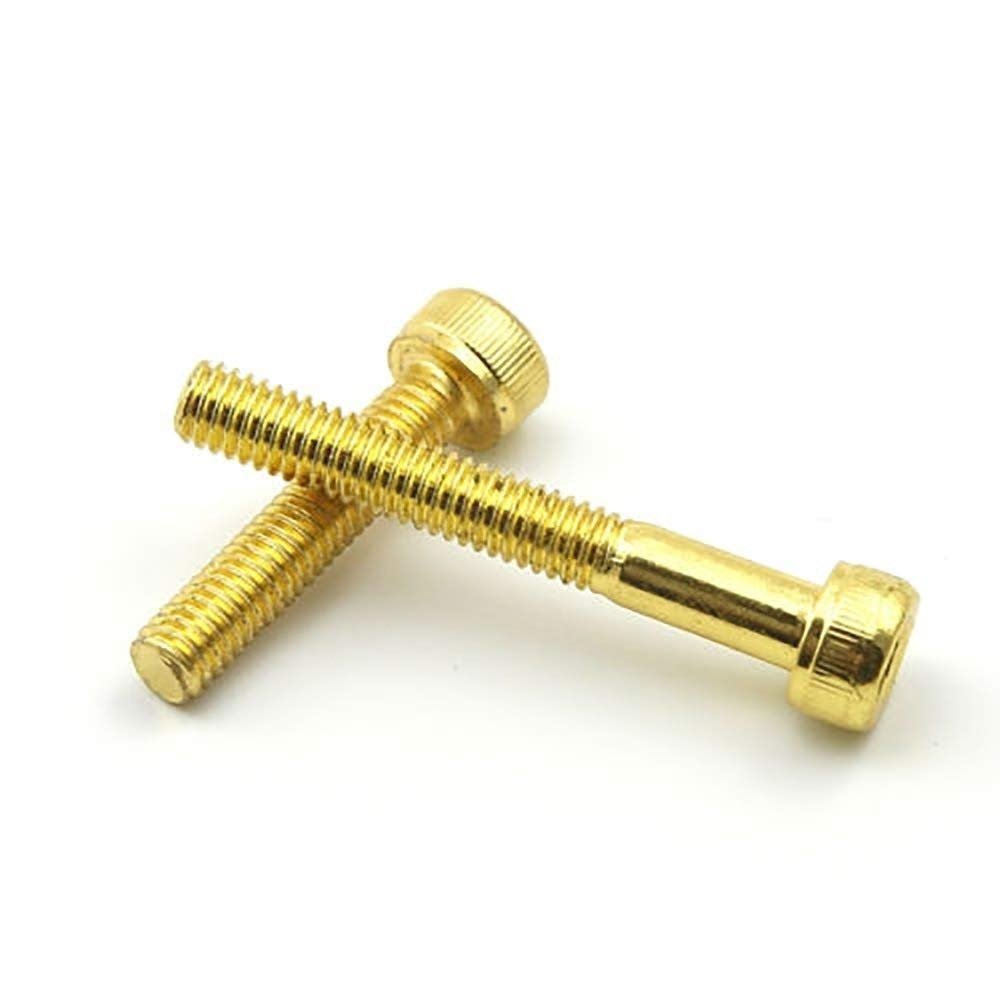 Security/Knurled Screws, 20 Pieces, M2–M5, Hex Socket, Gold-Plated Titanium, 455 mm (G