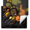 SMTDeco Induction Cooktop Cover, Orange Frying Pan & Spices, 60 x 52 cm view 1