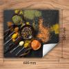 SMTDeco Induction Cooktop Cover, Orange Frying Pan & Spices, 60 x 52 cm view 2