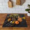 SMTDeco Induction Cooktop Cover, Orange Frying Pan & Spices, 60 x 52 cm view 4