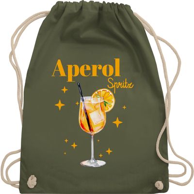 Shirtracer Drawstring Gym Bag Backpack – Carnival & Mardi Gras – Aperol Spritz Costume, Aperoli, Aperollin, Freundin, Spritztour – One Size – Olive Green