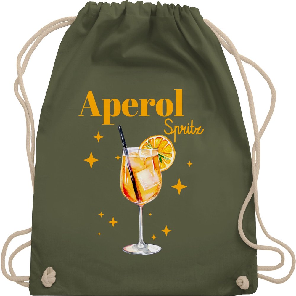 Shirtracer Drawstring Gym Bag Backpack – Carnival & Mardi Gras – Aperol Spritz Costume, Aperoli, Aperollin, Freundin, Spritztour – One Size – Olive Green