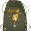 Shirtracer Drawstring Gym Bag Backpack – Carnival & Mardi Gras – Aperol Spritz Costume, Aperoli, Aperollin, Freundin, Spritztour – One Size – Olive Green view 1