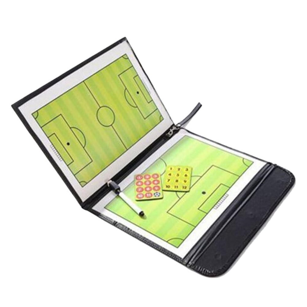 osiuujkw Foldable 3-Panel Soccer Strategy Board with Pen