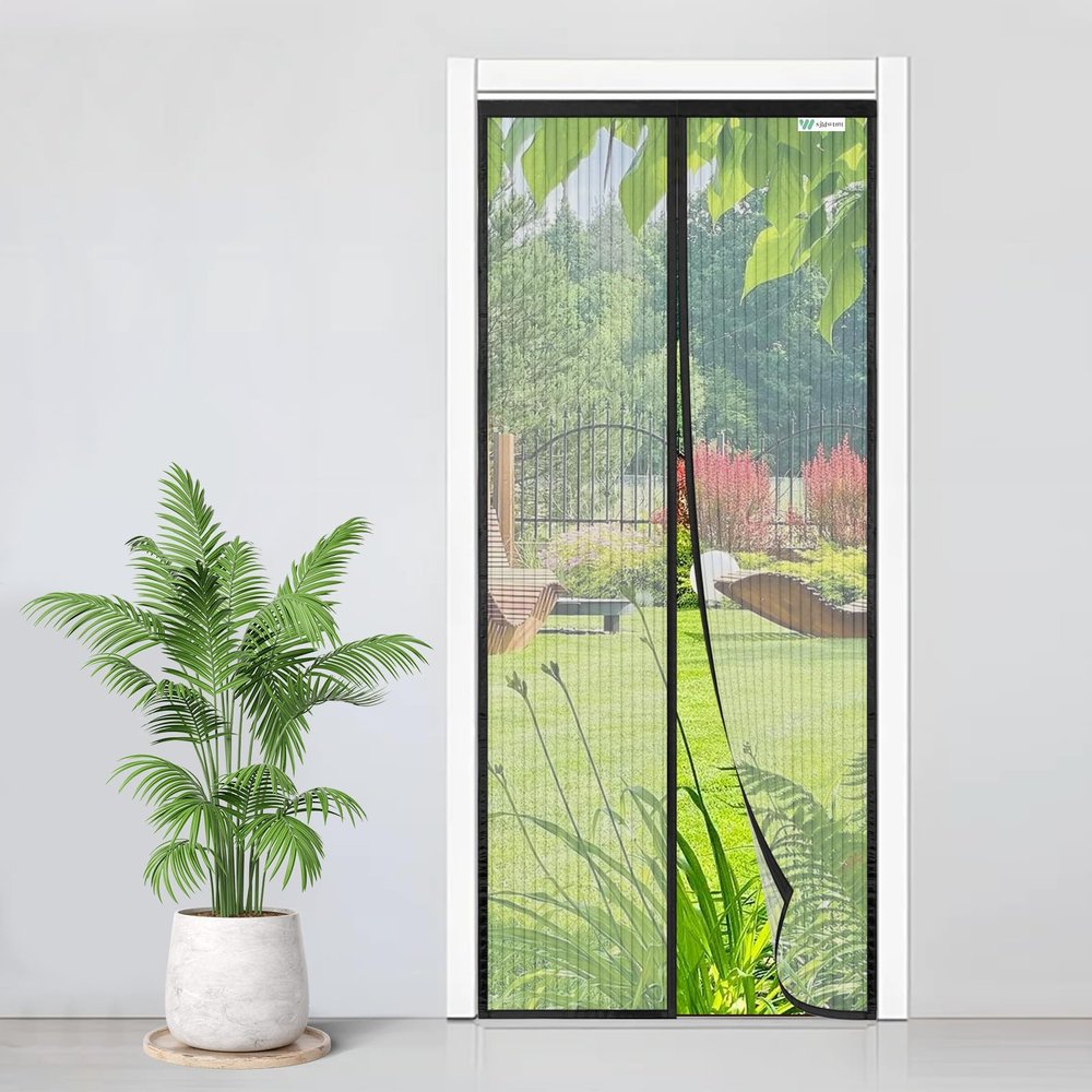 Magnetic Insect Screen Door, 200 x 160 cm, Black