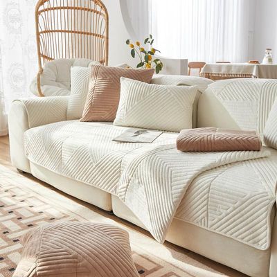 YWQJL Stretch Sofa Cover for Armless, L- and U-Shaped Sofas