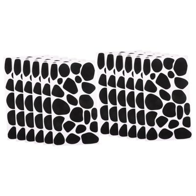 Lurrose 12-Sheet Black Self-Adhesive Felt Stickers for Kids' Crafts and Clothing Decoration