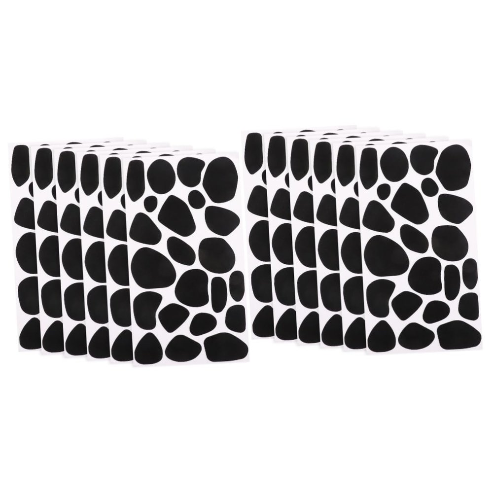 Lurrose 12-Sheet Black Self-Adhesive Felt Stickers for Kids' Crafts and Clothing Decoration