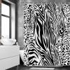 HNBFKD Leopard Shower Curtain, Black-and-White Farmhouse Pattern, Fabric, with Hooks, 80 x 180 cm view 1