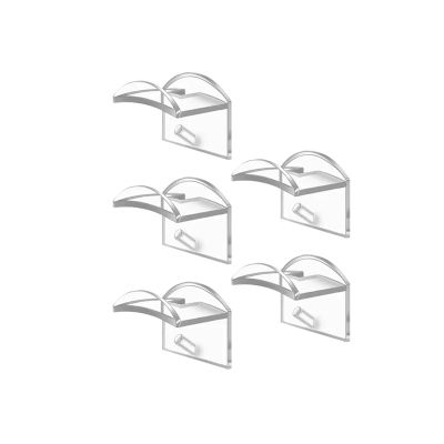 Self-Adhesive Wall Hat Hooks for Baseball Caps, 5-Pack Clear
