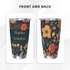 BONDIJ Insulated Stainless Steel Tumbler with Lid, “Thank Grandma,” 590 mL view 2