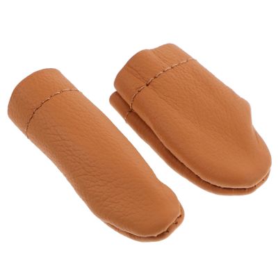 SEWOART Cowhide Leather Finger Guards, 2-Piece Set