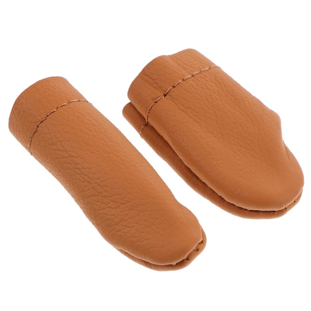 SEWOART Cowhide Leather Finger Guards, 2-Piece Set