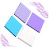 Operitacx 4-Piece Striped Kraft Paper Sticky Note Pads, Assorted Colors view 4