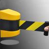 BLUVLY Retractable Plastic Barricade, Wall-Mounted Queue Barrier, Adjustable Safety Barrier, 3 m view 1