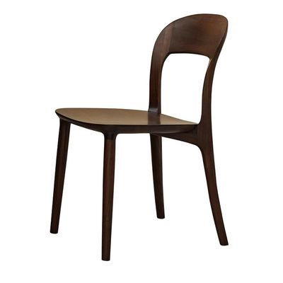 EDWAL Armless Wooden Lounge Chair, Black Walnut, 17-Inch Bedroom Chair