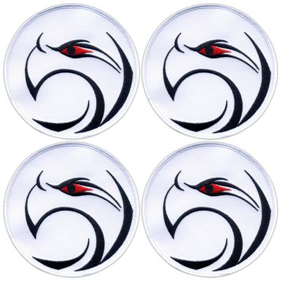 Set of 4 Red-Eyed Falcon Embroidered Sew-On Patches