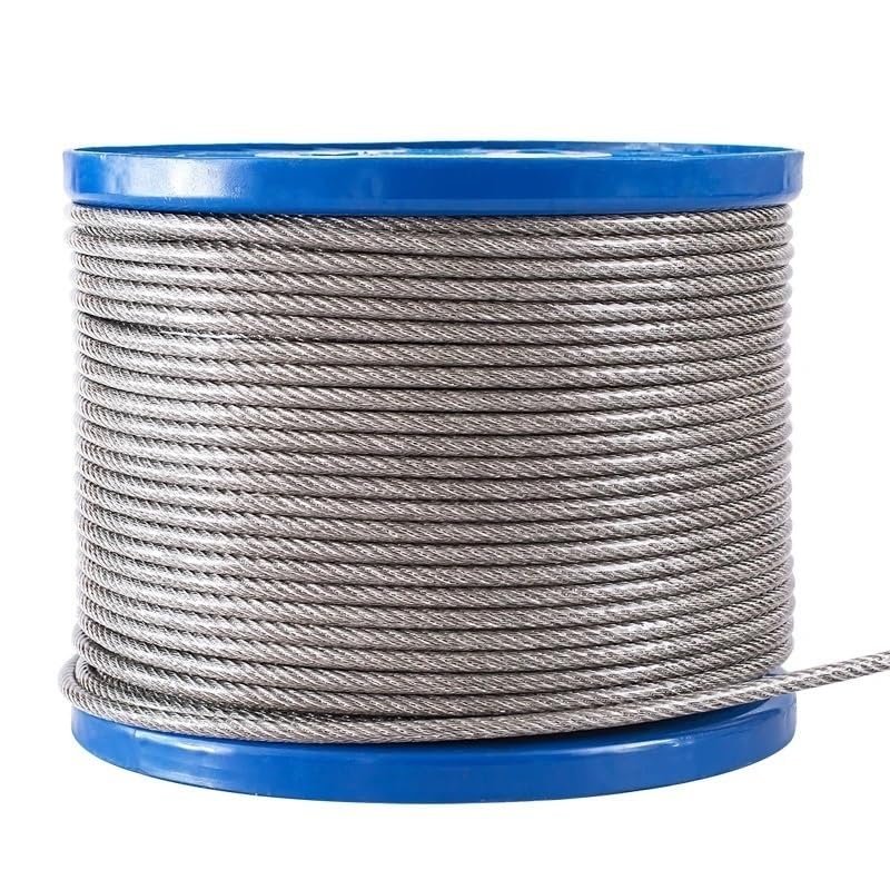 Wire Rope, 0.8–8 mm Diameter, 10–100 m Length, PVC-Coated, Transparent, 304 Stainless Steel (Size: 10 Meters, Diameter: 1.5 mm)