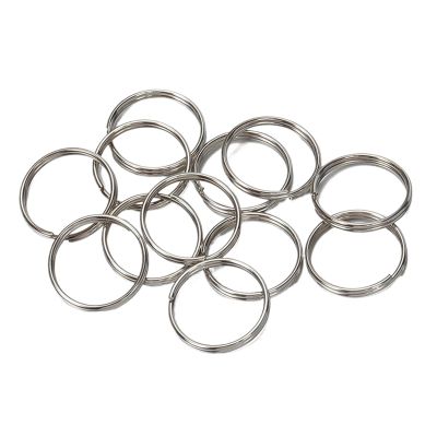 50-Piece Stainless Steel Key Ring Findings for DIY Keychain Making, 18 mm