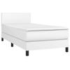 BAZZI Upholstered Bed Frame 90 x 190 cm with Mattress, Topper and LED Strip, White view 3