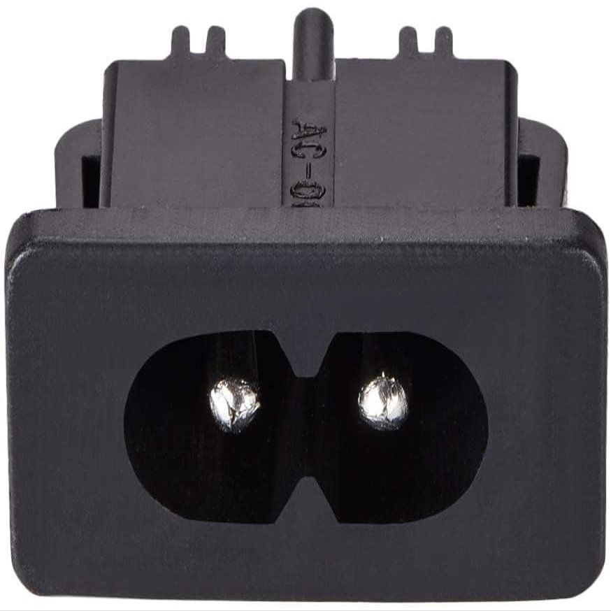 XYWHPGV C8 Panel-Mount Plug Adapter, AC 250V 2.5A, 2-Pin IEC Inlet, Straight, 7-Pack