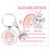 HOWAF Baptism Gifts for Girls, Small Baptism Card with Guardian Angel Keychain view 1