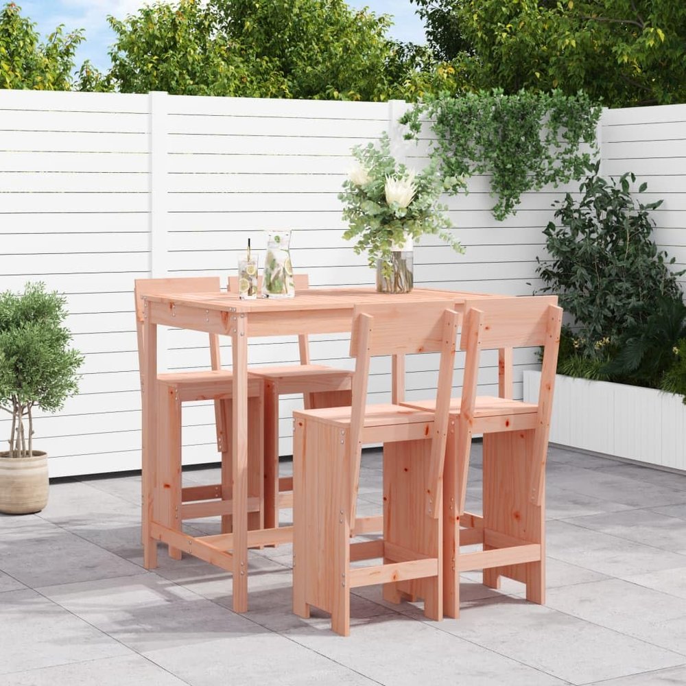 ARKEM 5-Piece Garden Bar Set, Solid Douglas Fir