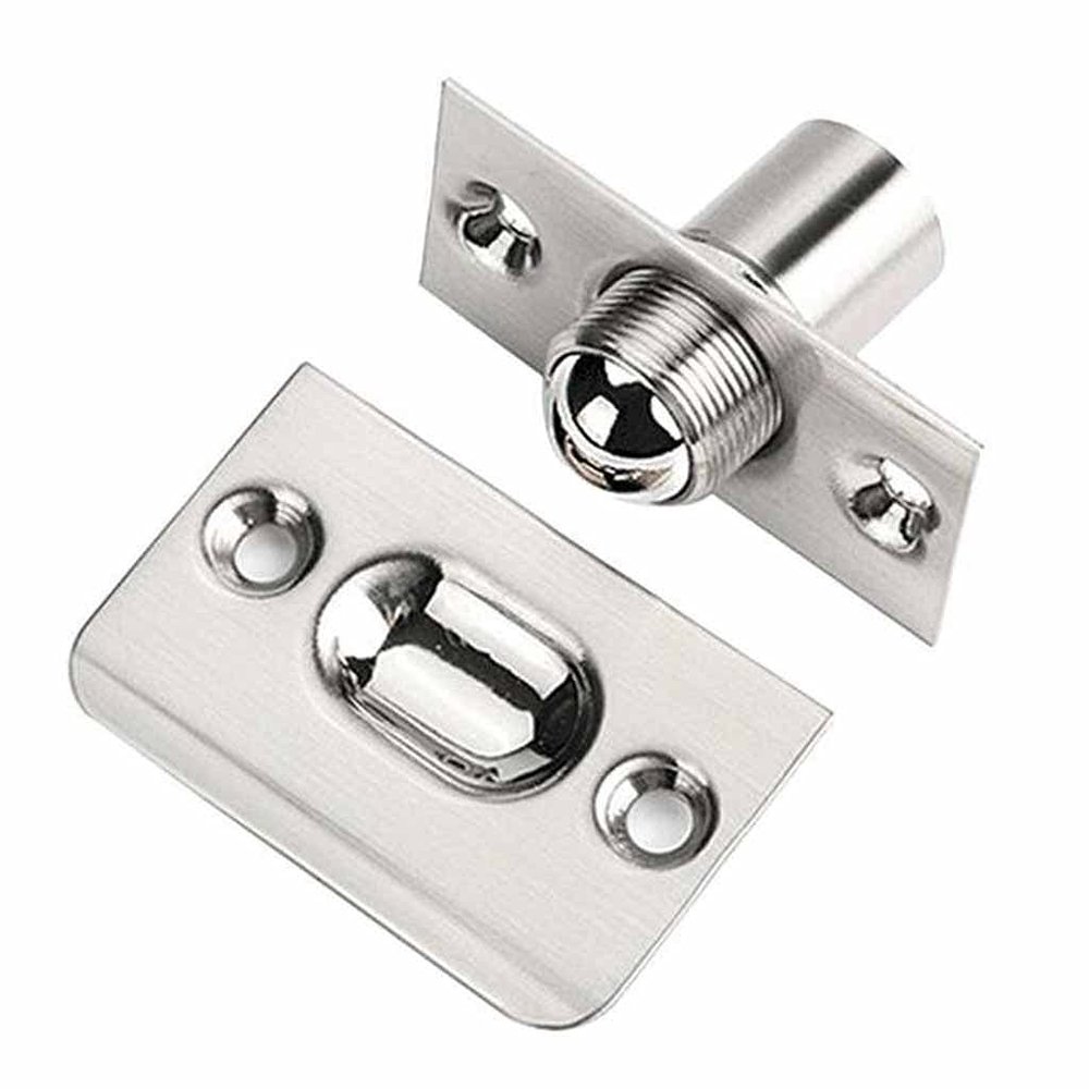 Adjustable Invisible Ball Catch Latch for Wooden Cabinet Doors, Stainless Steel (Silver)