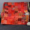 Handmade Vintage Sari Patchwork Kantha Quilt, Red, 228 x 274 cm view 1