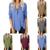 Women's Oversized V-Neck Floral-Print Long-Sleeve Top view 2