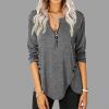 Women's Oversized V-Neck Floral-Print Long-Sleeve Top view 3