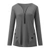 Women's Oversized V-Neck Floral-Print Long-Sleeve Top view 4