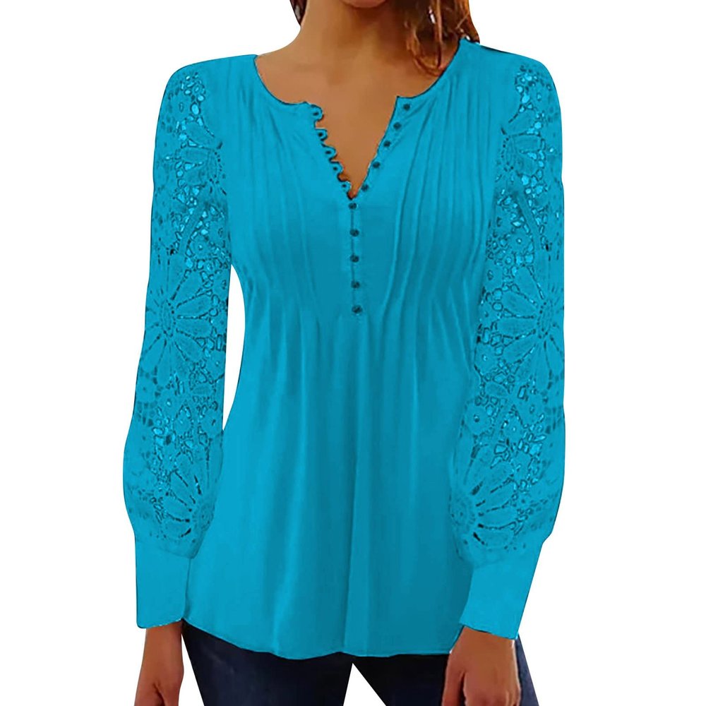 Women's Floral-Print Pullover, Classic Long-Sleeve Oversized Top