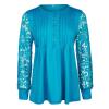 Women's Floral-Print Pullover, Classic Long-Sleeve Oversized Top view 3