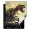 SMTDeco Induction Cooktop Cover, 45 x 52 cm, Dinosaur Bicycle Green view 1